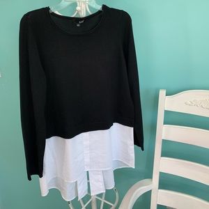 Women’s black and white blouse. Sz L